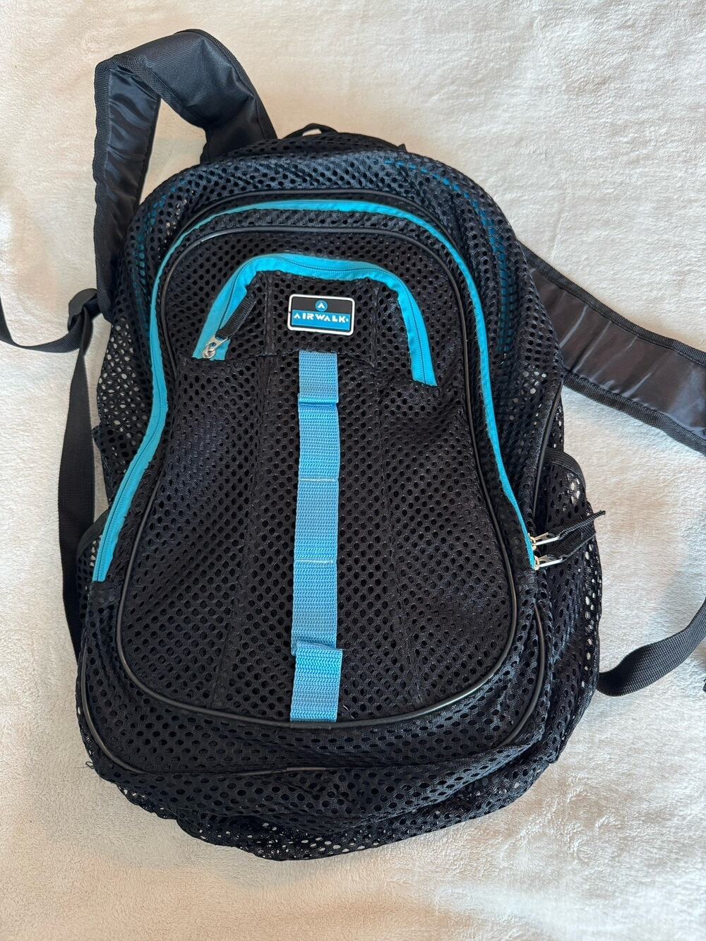 Airwalk Brand Black Blue School Backpack